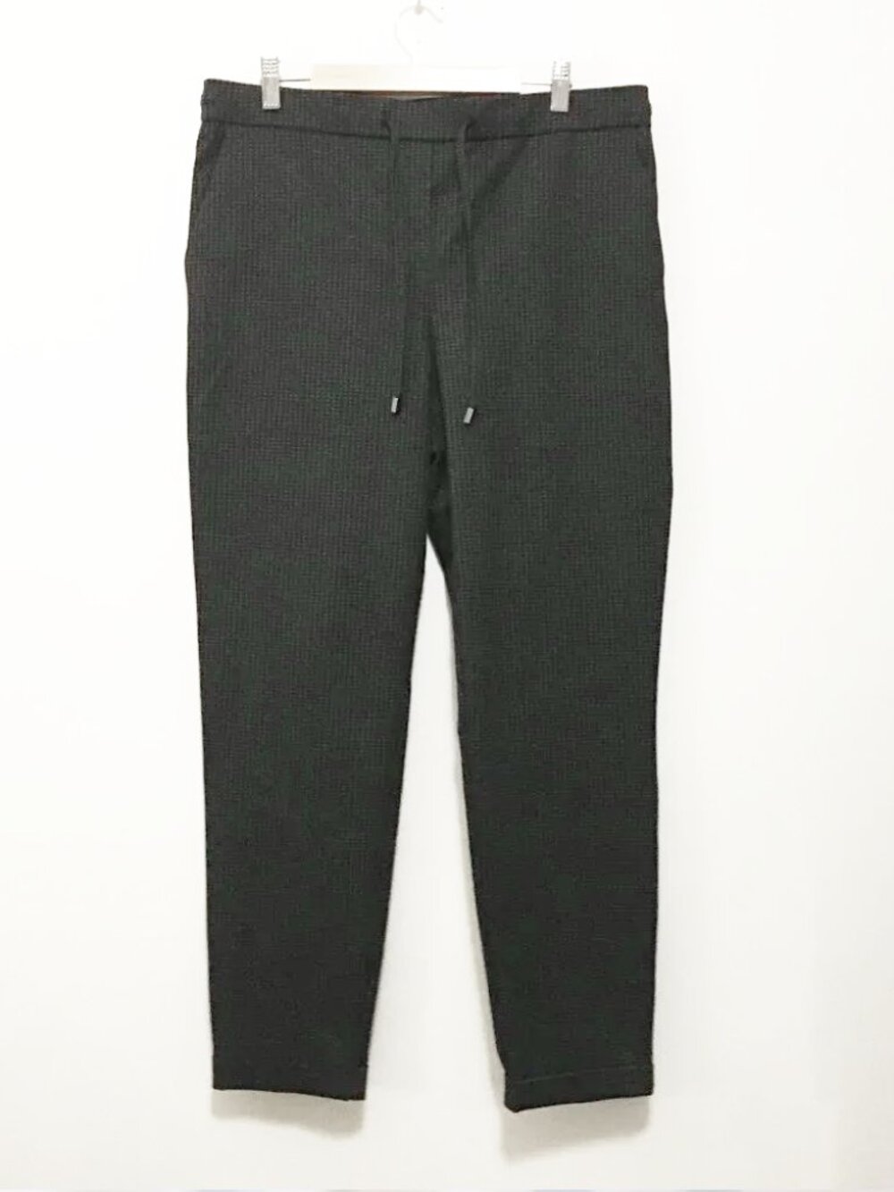 Reitmans Black & Grey Puppytooth Stretchy Drawstring Trouser Leggings Size 12